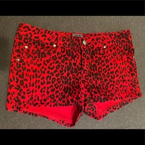 Red Leopard Shorts